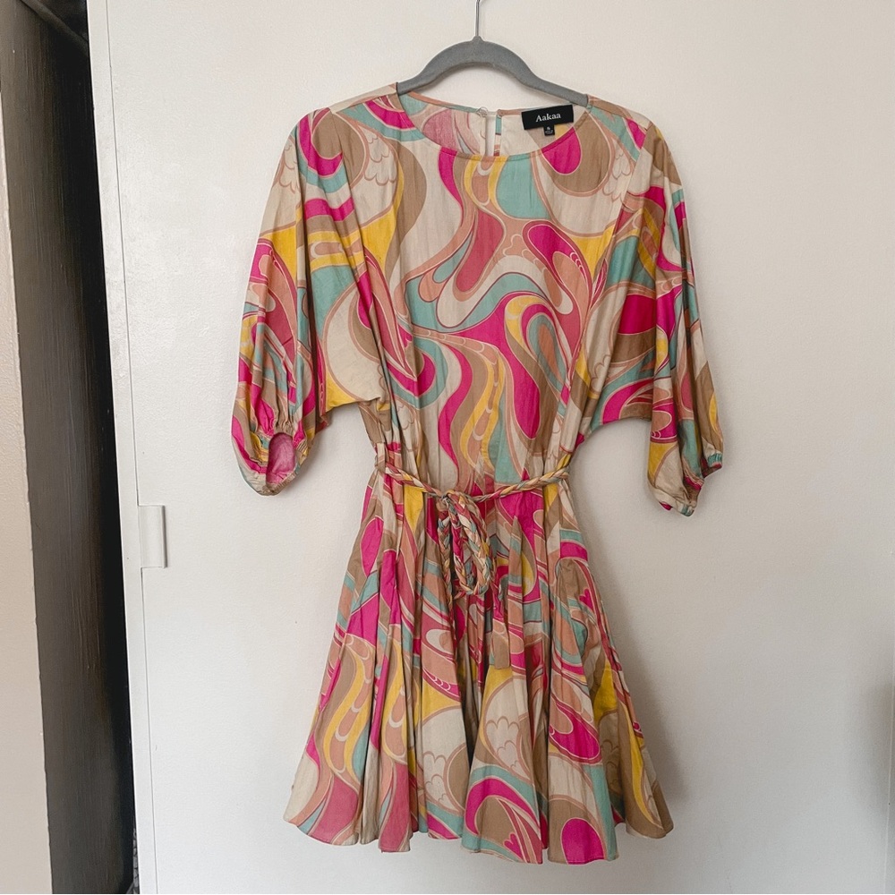 Aakaa Pastel Swirl Swing Dress